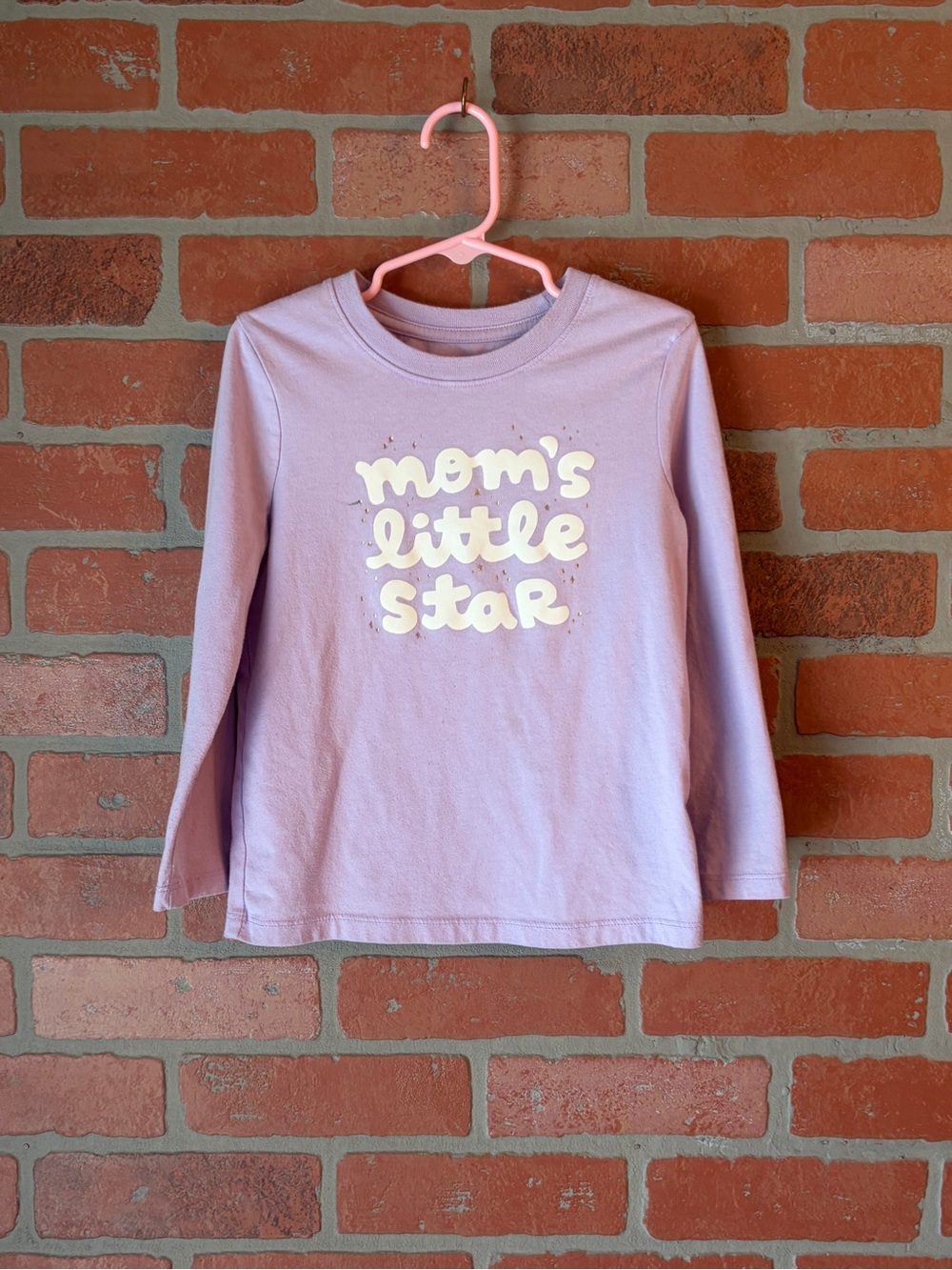 Cat & Jack Girls Long Sleeve Graphic Tee Size 3T Mom's Little Star Lilac Shirt